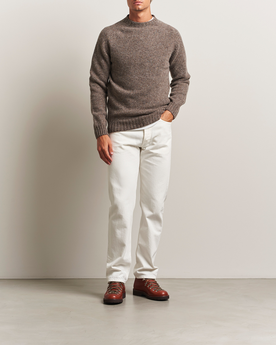 Harley Of Scotland Donegal Wool Crewneck Brown