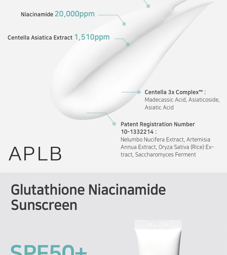 APLB - Glutathion Niacinamide Zonnebrandcrème