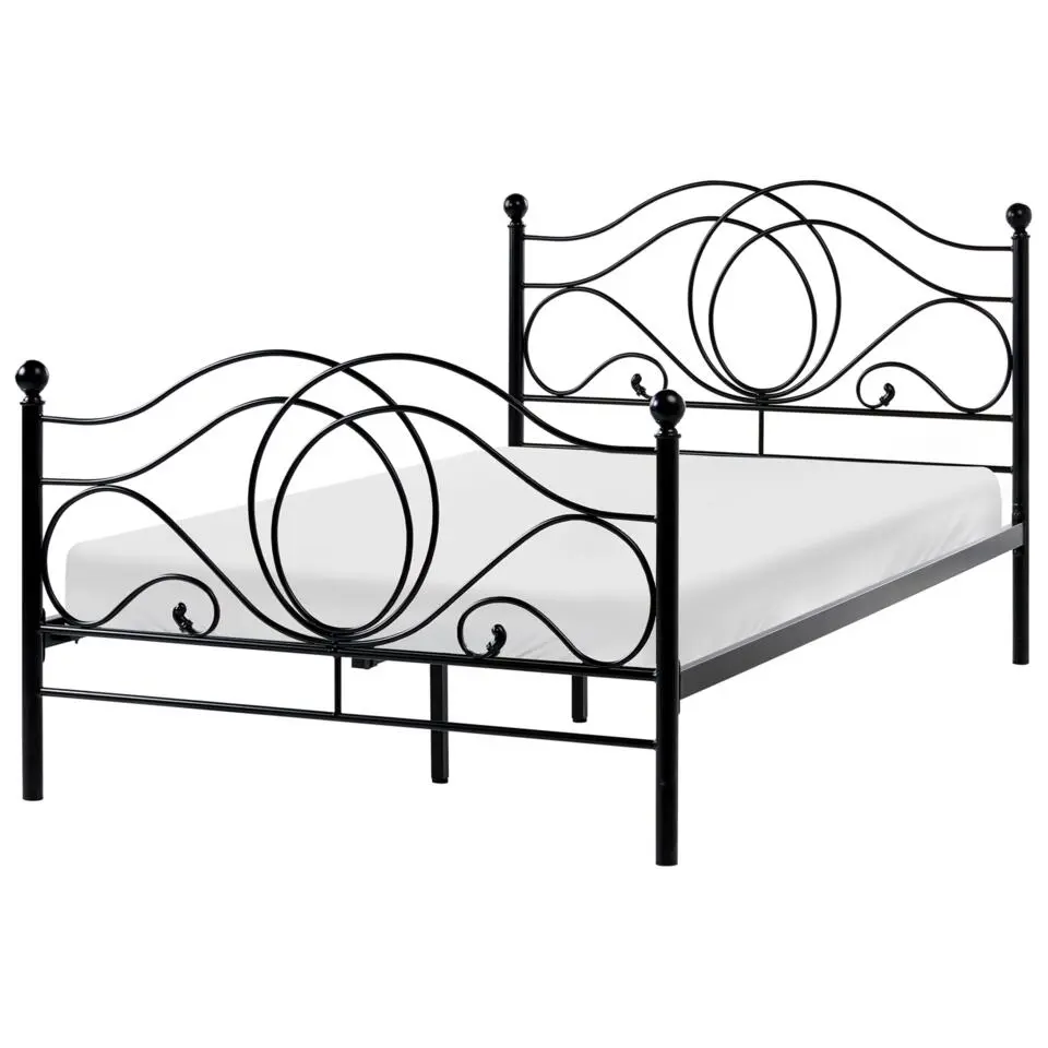 LYRA - Tweepersoonsbed - Zwart - 120 x 200 cm - Metaal