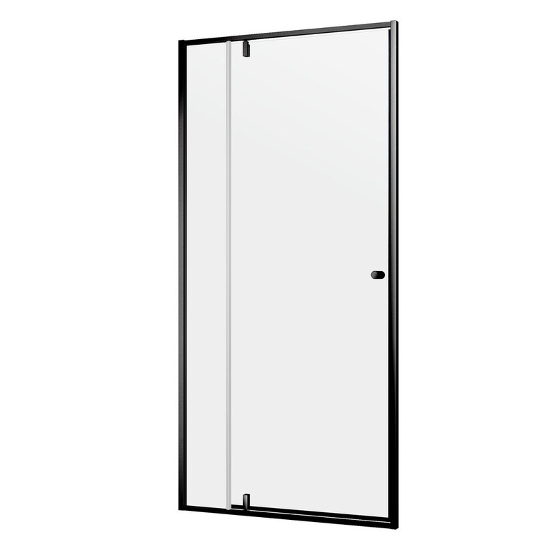 Sealskin Contour draaideur voor nis 100x200 cm, 6 mm helder veiligheidsglas met antikalklaag Mat zwart