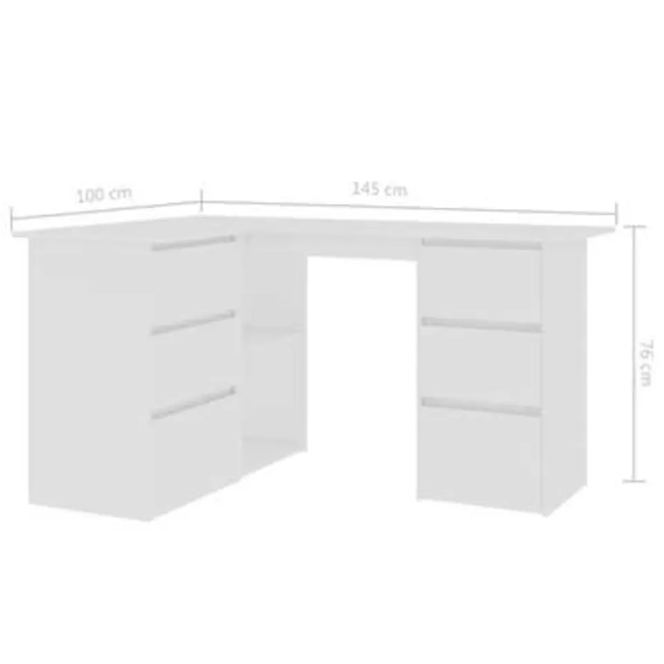 vidaXL - Hoekbureau - Wit - Bewerkt hout