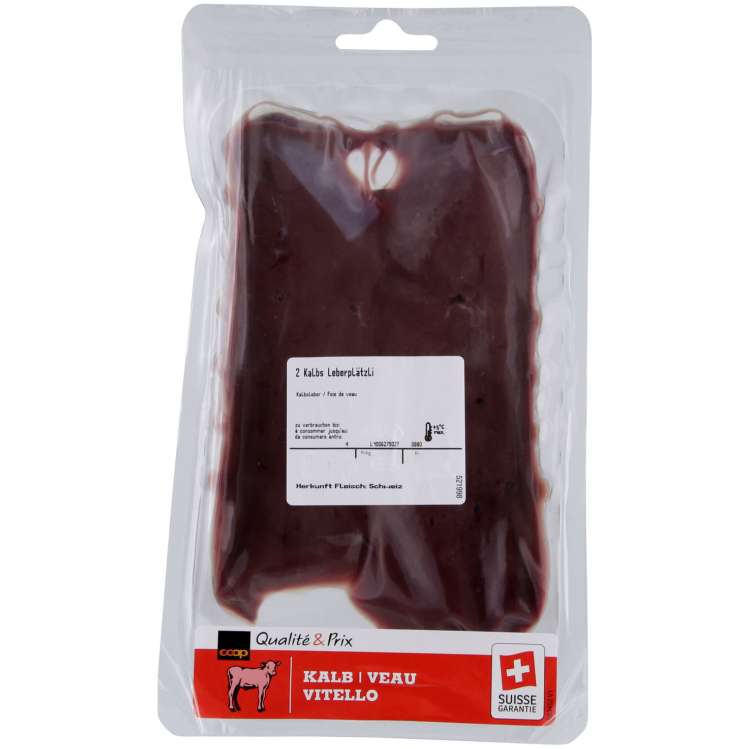 Kalbsleber Plätzli 2 Stück ca. 250g
