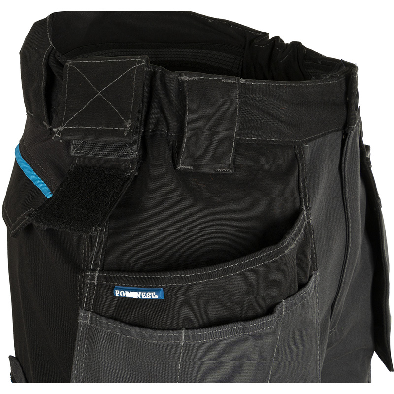 Portwest WX3 stretch werkbroek met holsterzakken + gratis kniestukken 60 grijs/zwart*