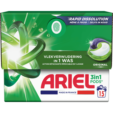 Ariel 3in1 PODS Original, Wasmiddel Capsules 15