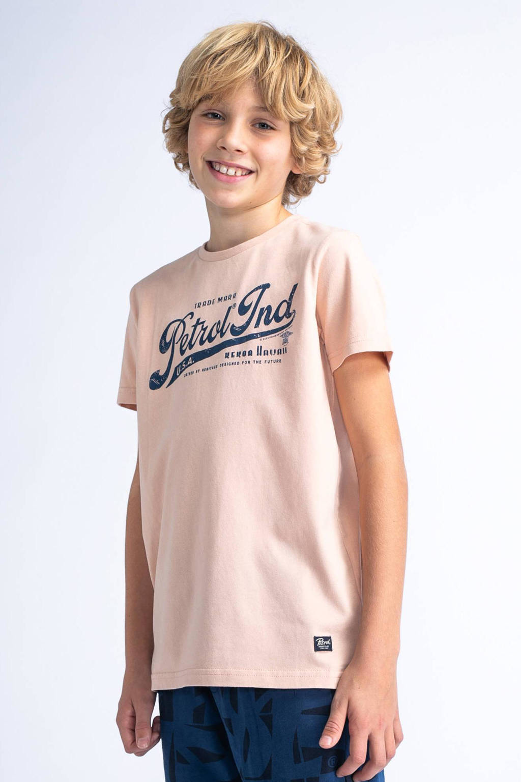 Petrol Industries T-shirt met logo peach