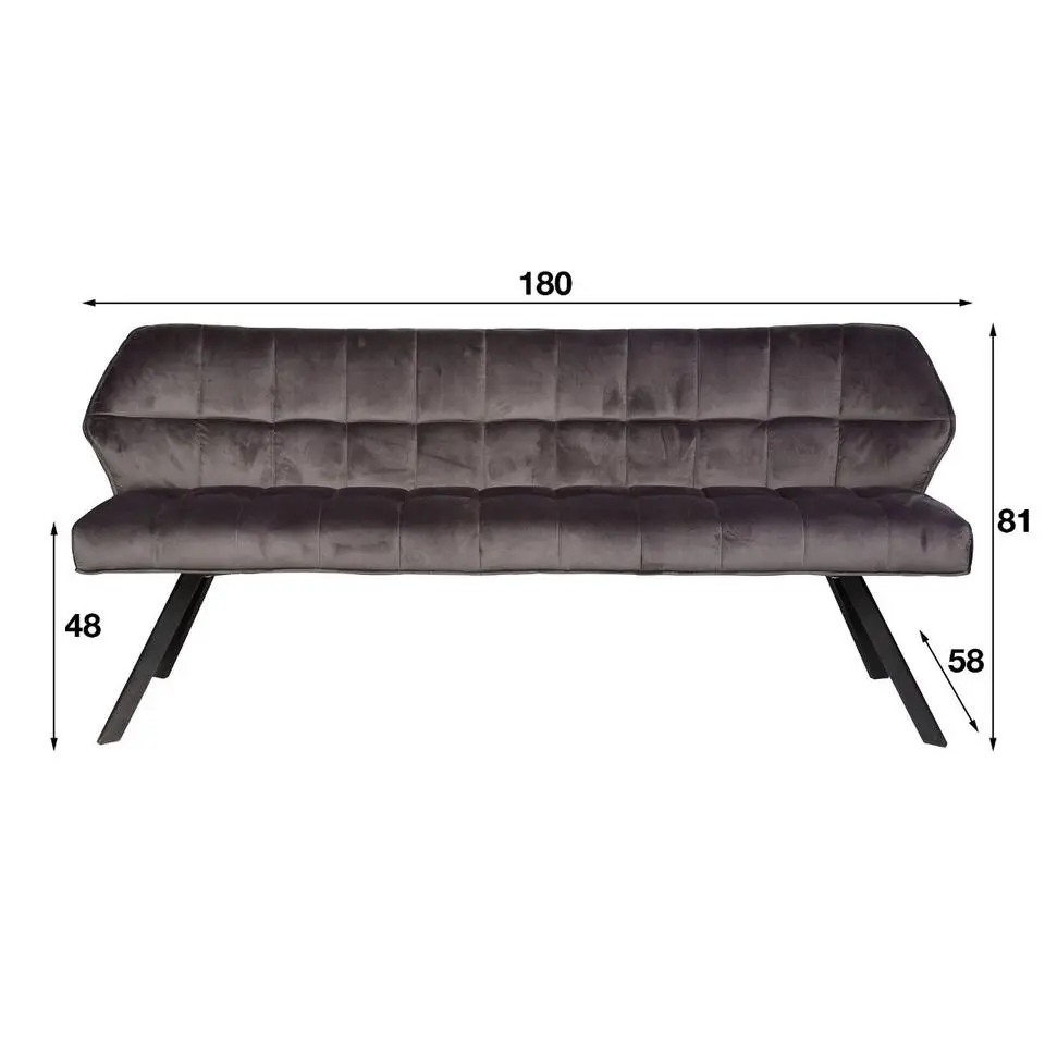 Fraaai - Ramon eetkamerbank 180 cm velvet champagne