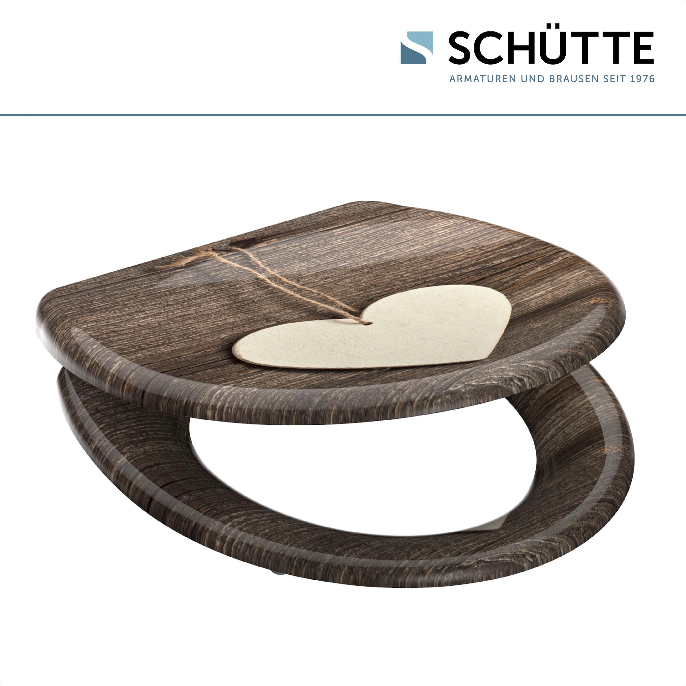 Schütte WC-Sitz »Wood Heart« Duroplast, mit Absenkautomatik und Schnellverschluss