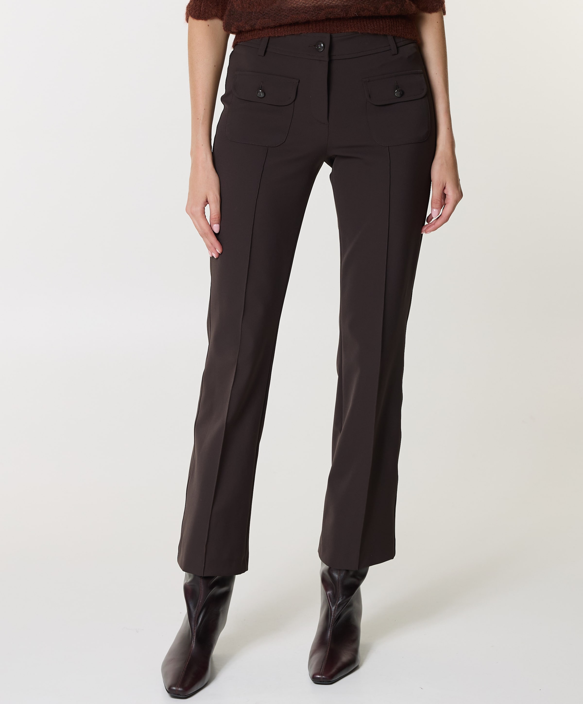 Cambio Farah patched pocket dames broek bruin