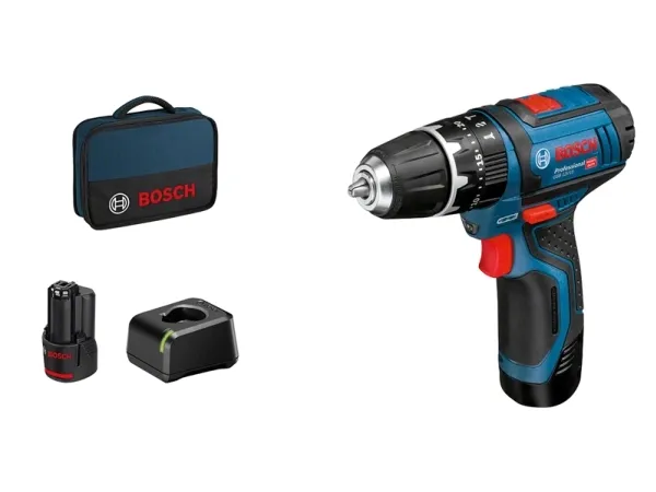 Bosch AKKUSLAGBOREMASKINE GSB 12V-15 2X2AH BAG