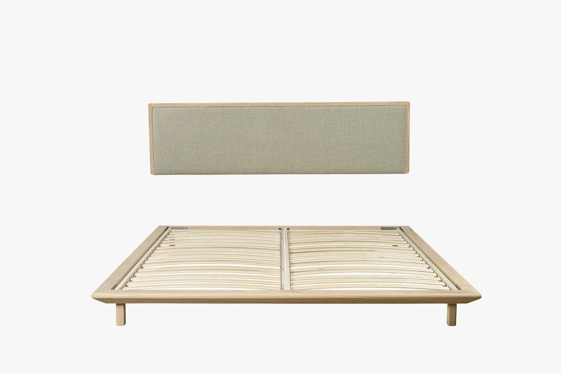 Seng hvitoljet eik beige - 180x200 cm