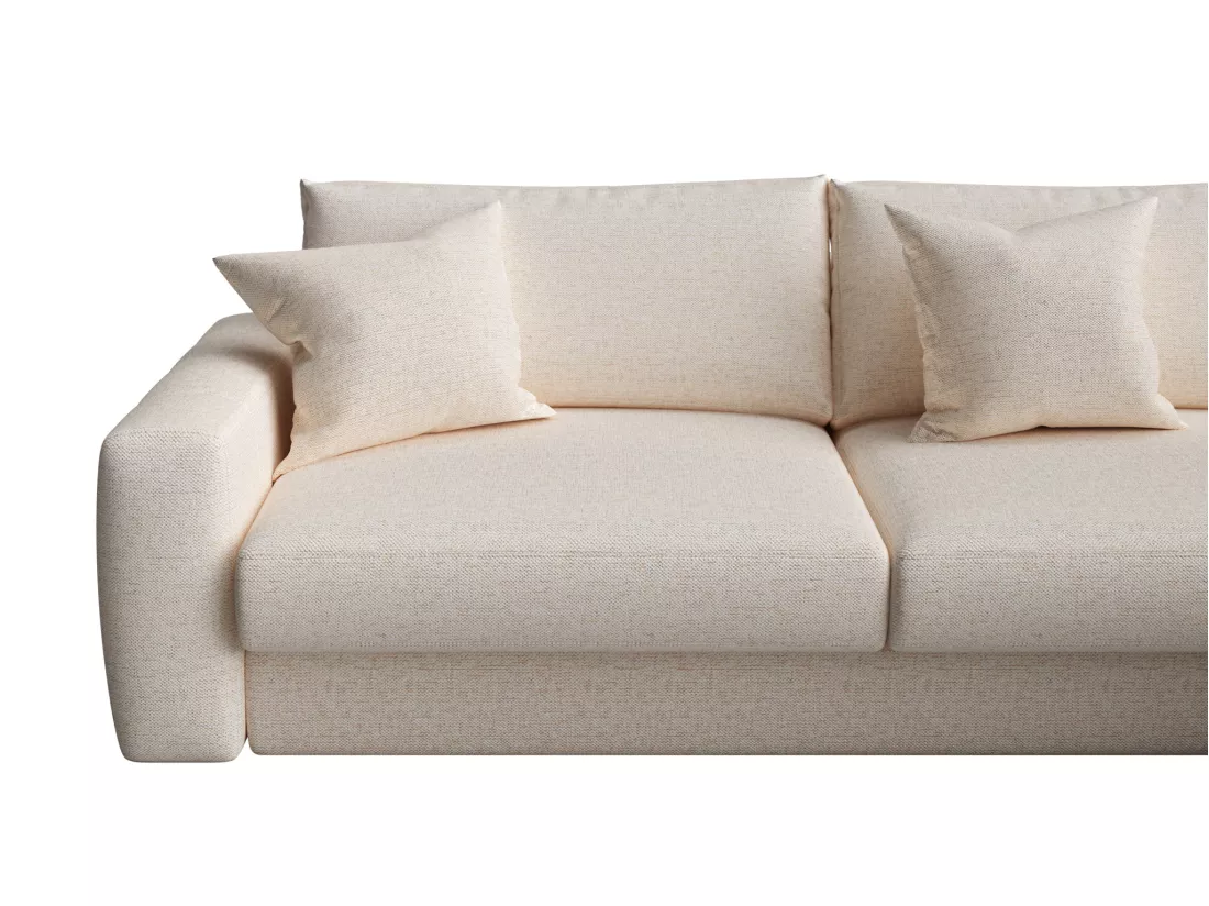 Canapé d'angle droit en tissu beige JULINA de Maison Céphy