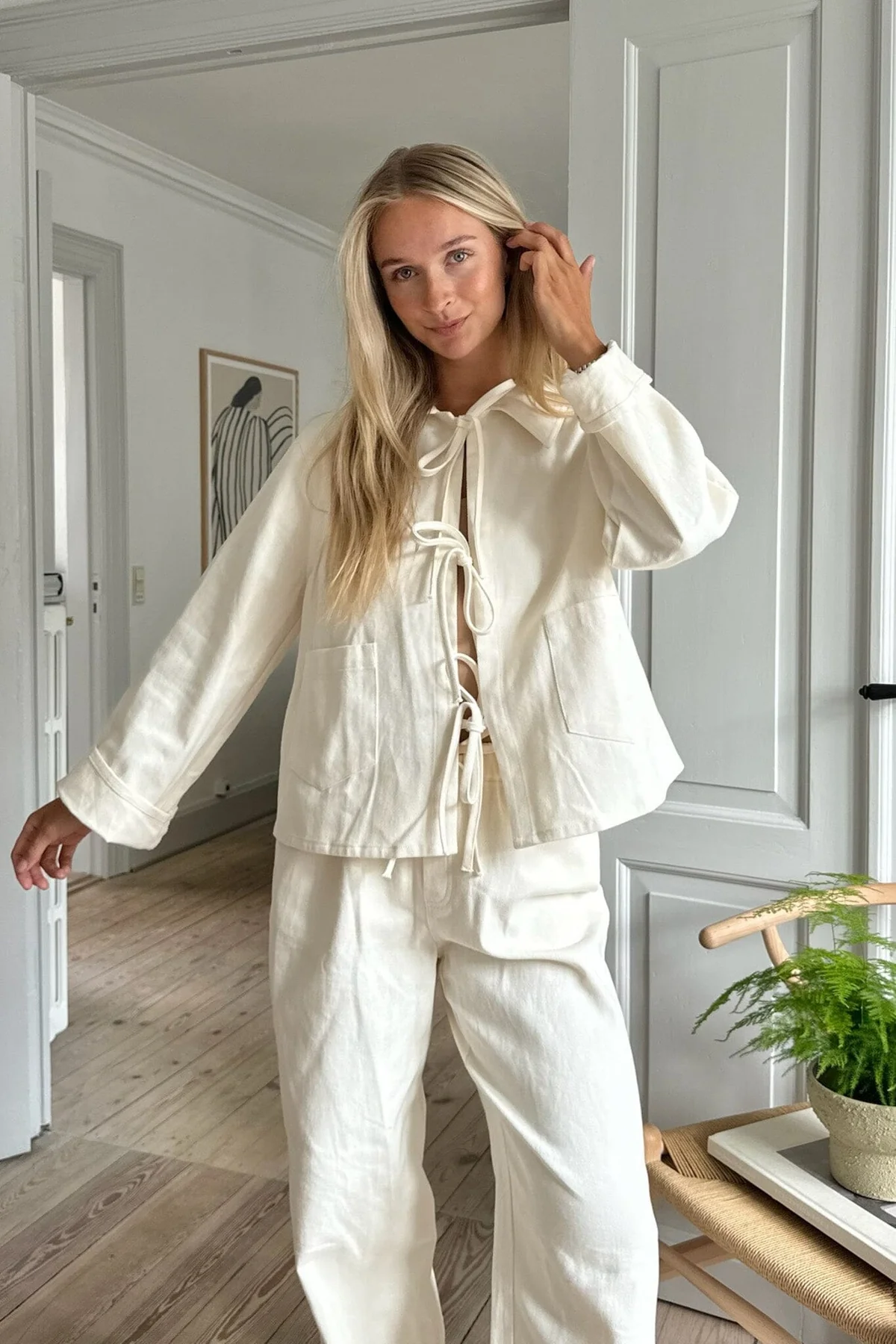BYIC Karlaic Tie Top ow off white