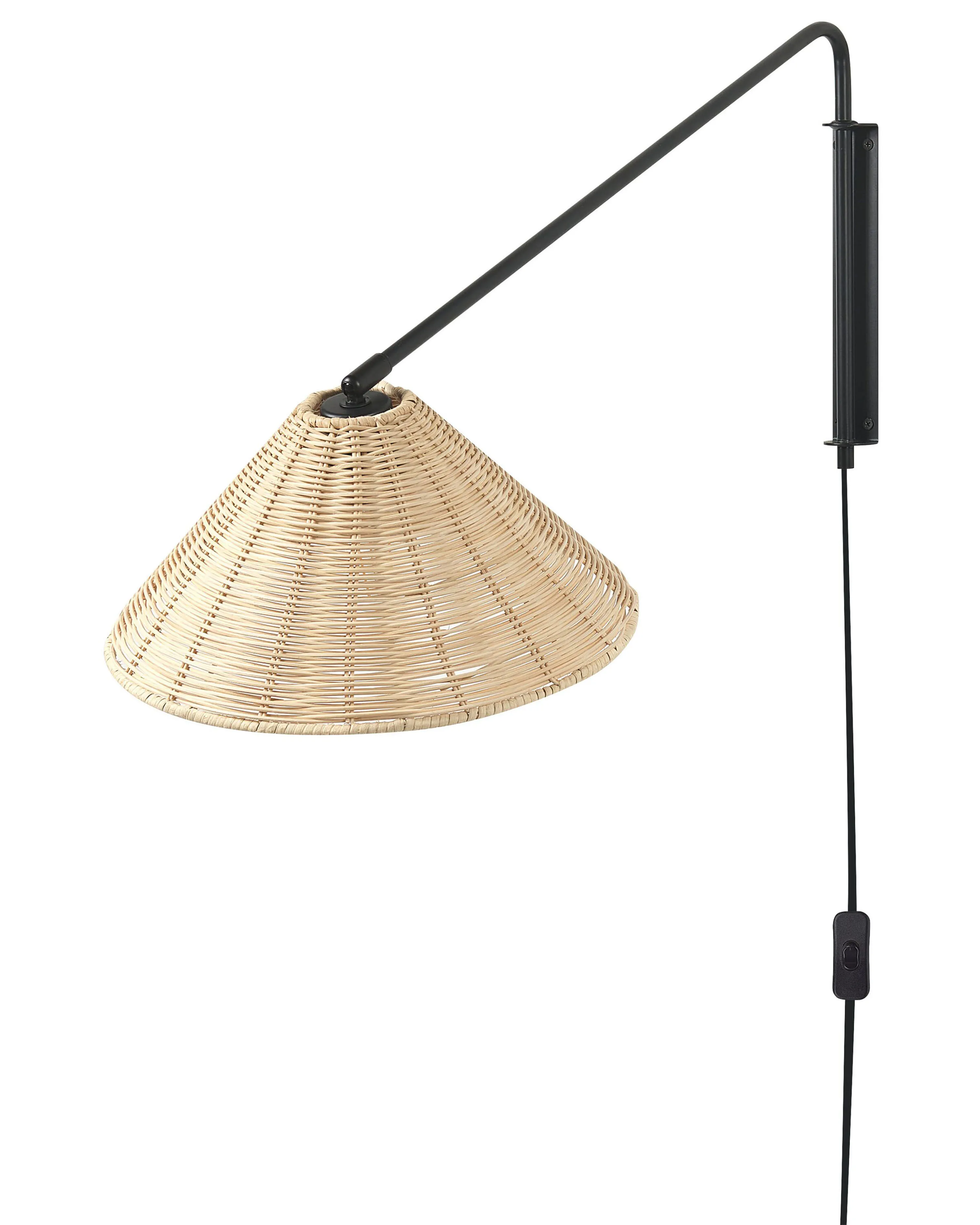 Wandlamp PALENA verstelbaar Rotan Natuurlijk