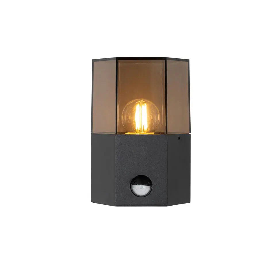 Qazqa buitenlampen met sensor denmark zwart e27