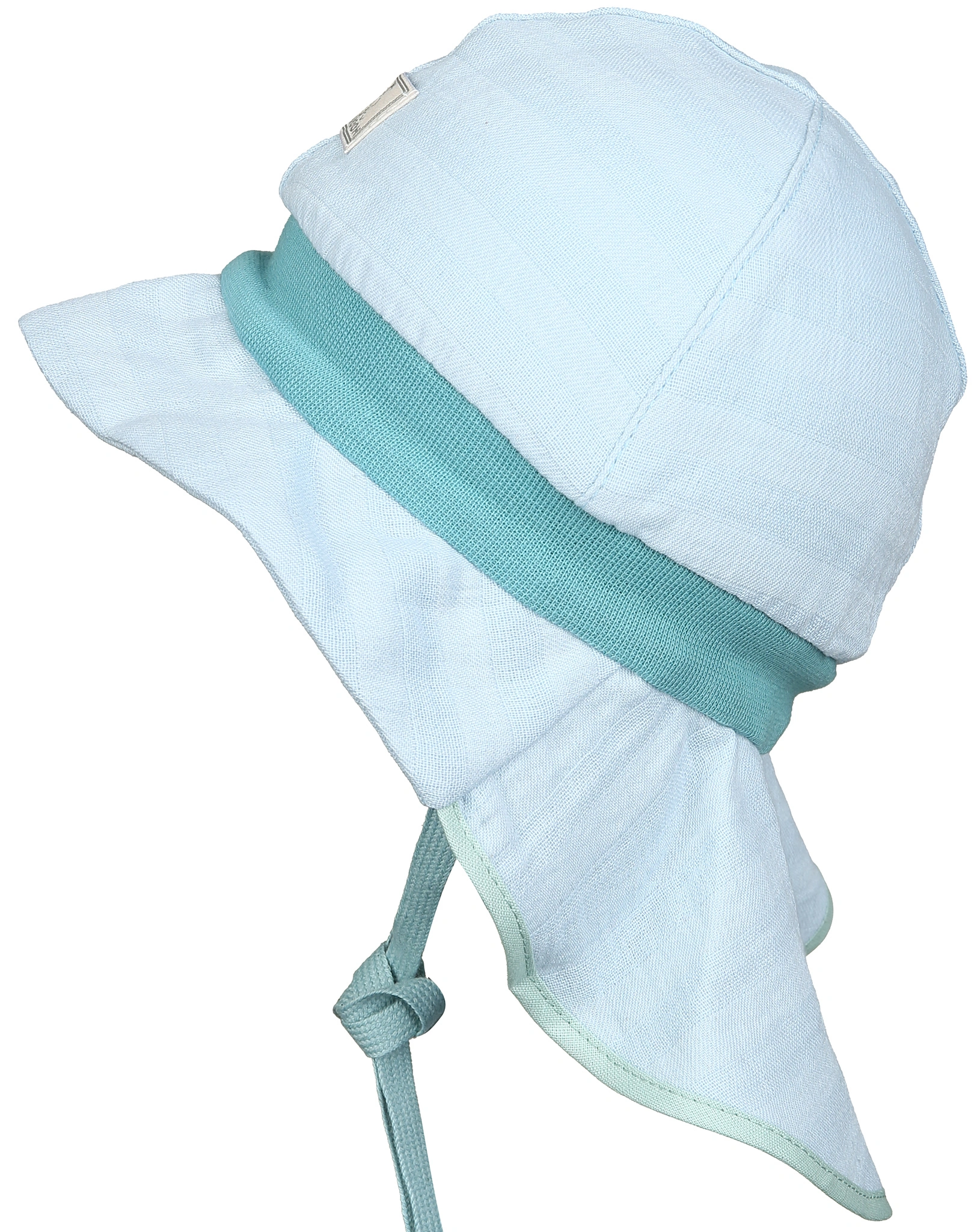 Sonnenhut FEUERWEHR - MUSSELIN in blue surf/slate green