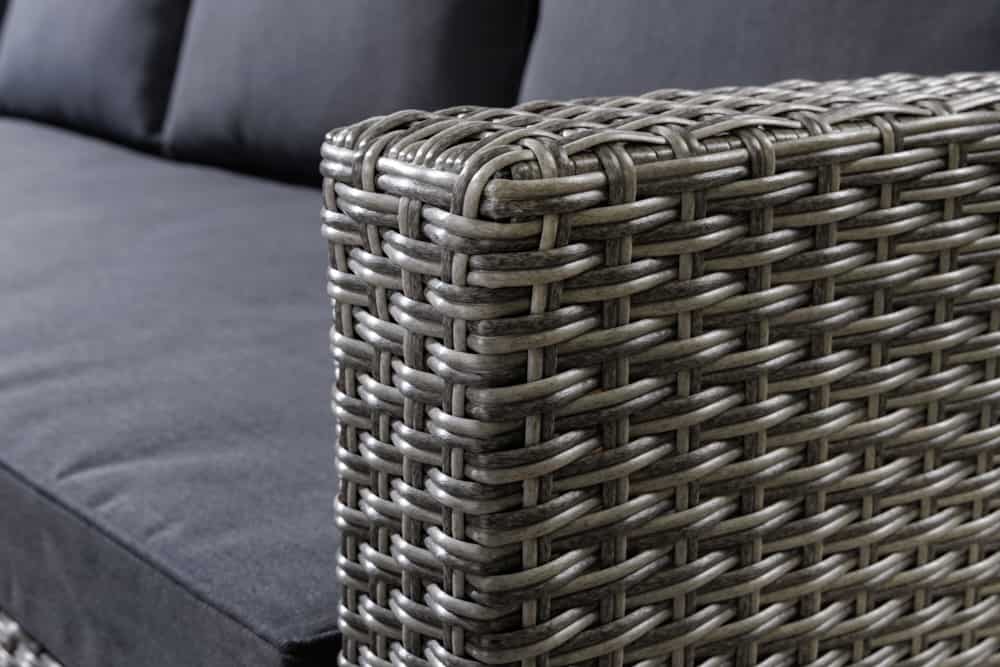Outdoor Sitzgruppe MONACO 240cm anthrazit Polyrattan Gartenmöbel-Set Ecklounge wetterfest