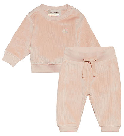 Calvin Klein Gave?ske - Bukser/Bluse - Fl?jsvelour - Meringue Bl