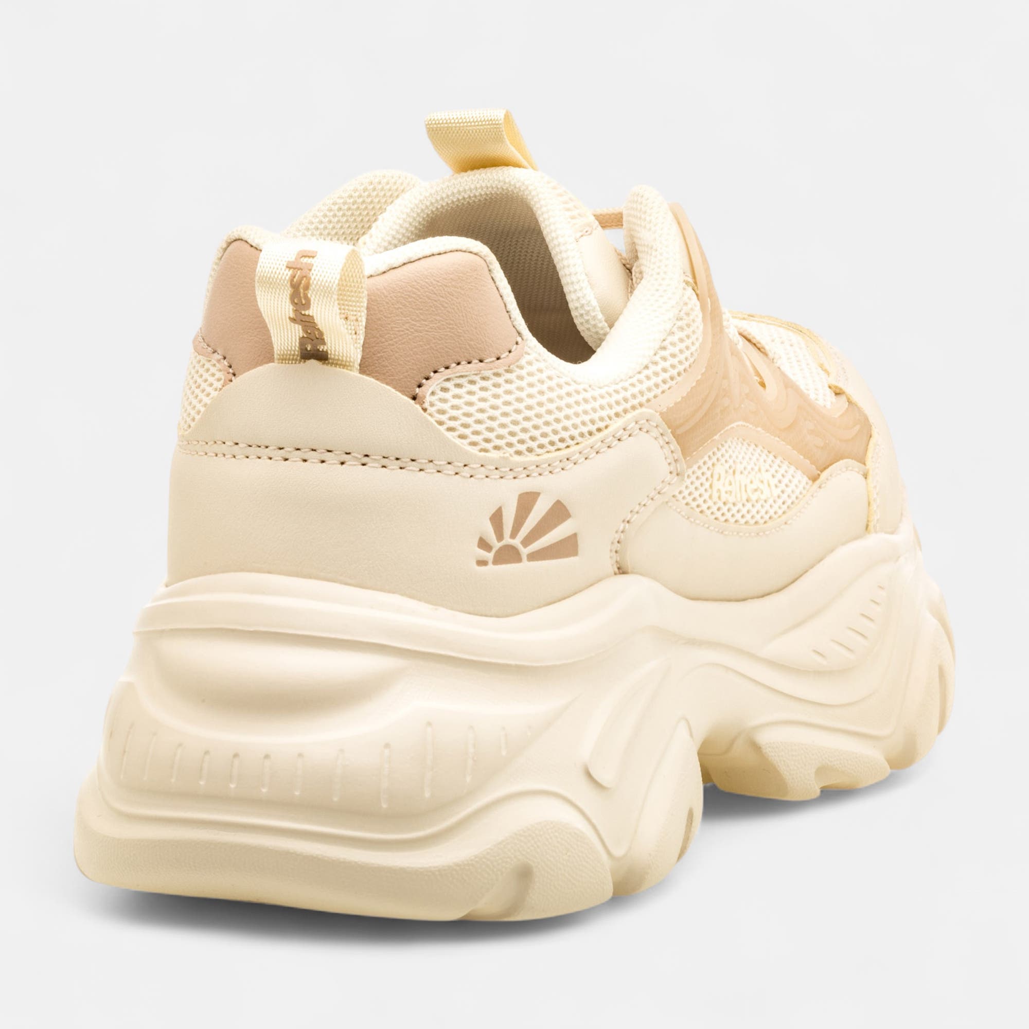 Baskets basses à talon compensé Femme beige