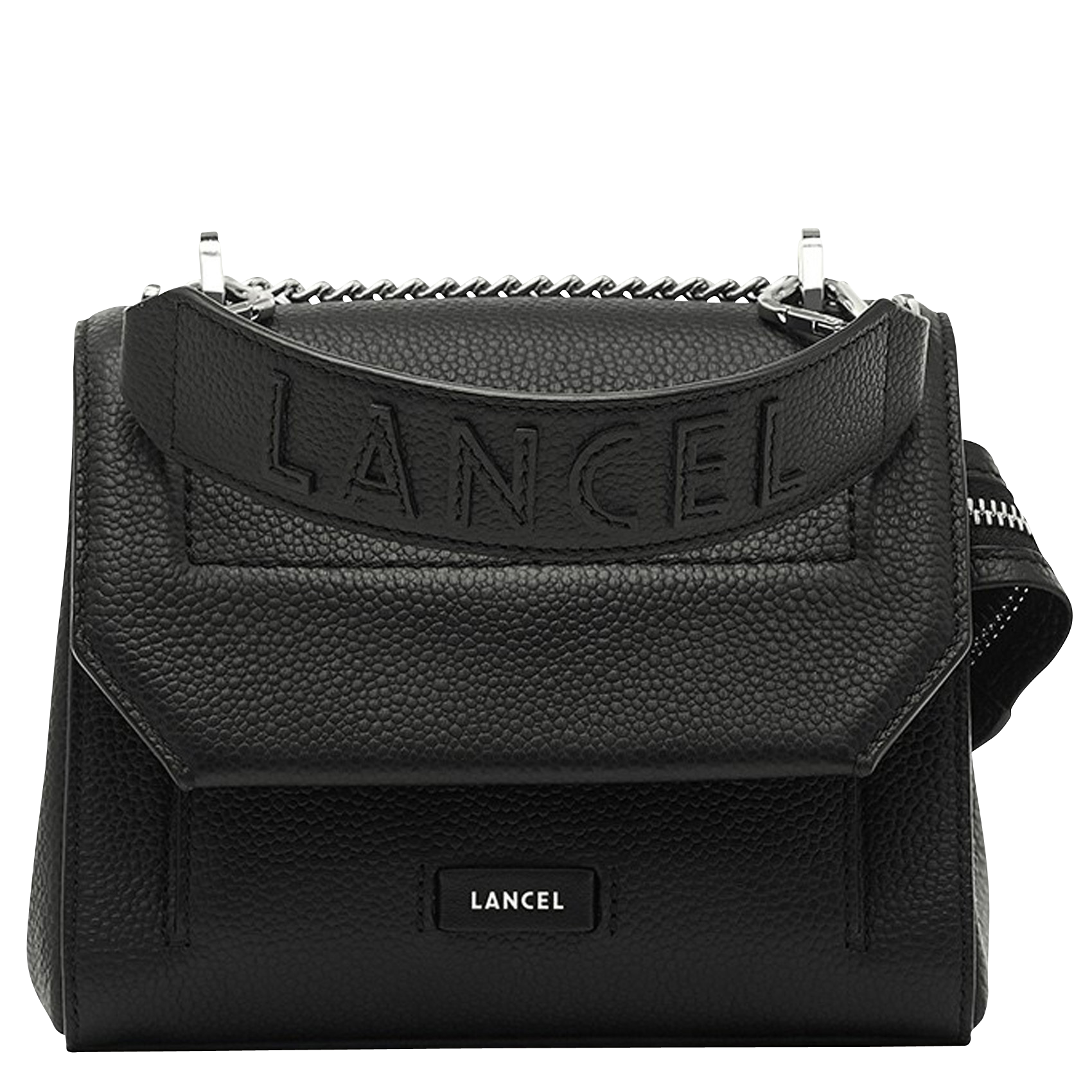 NINON S - Sac à rabat petit modèle en cuir grainé | Noir