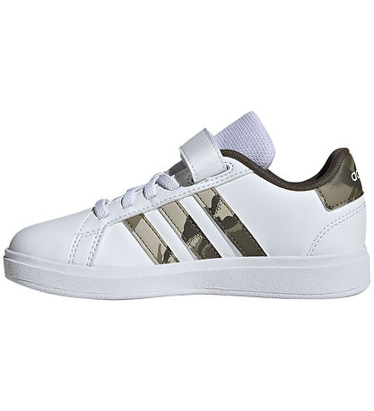 adidas Performance Sko -  Grønd Court 2.0 - Hvid/Atmy Grøn m. Camo