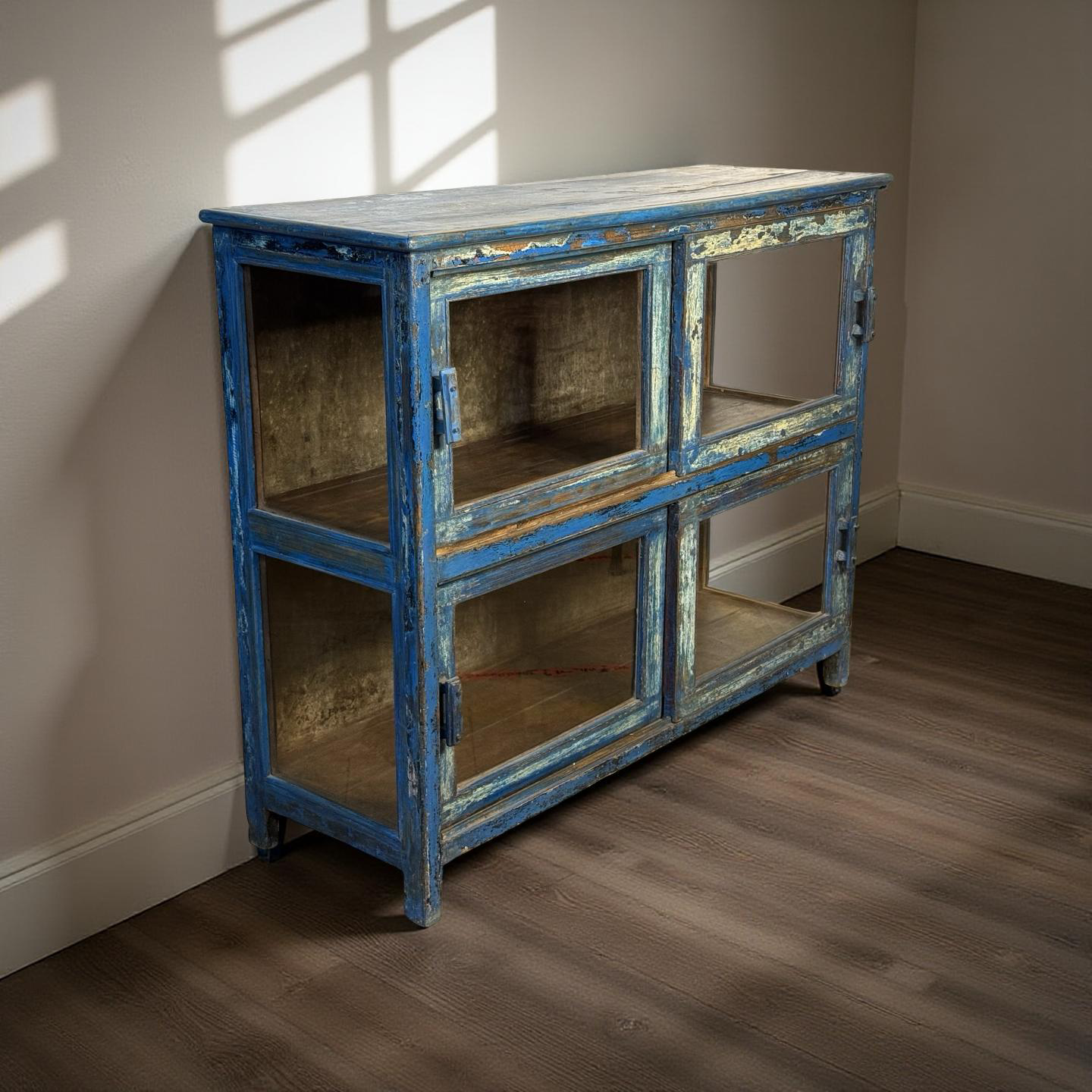 Dressoir 2 deuren blauw origieel