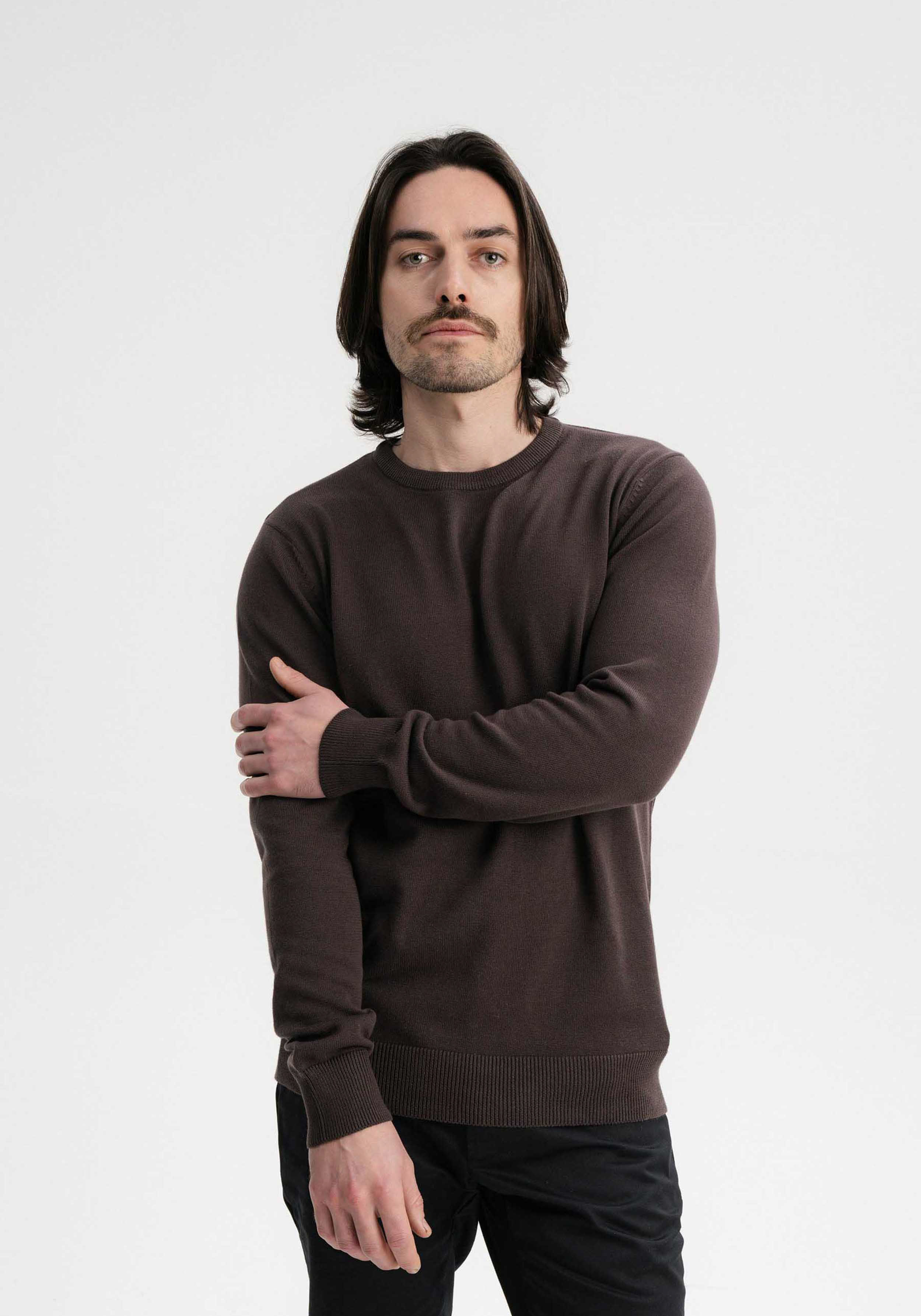 Mela Feinstrickpullover Himal Dark Brown