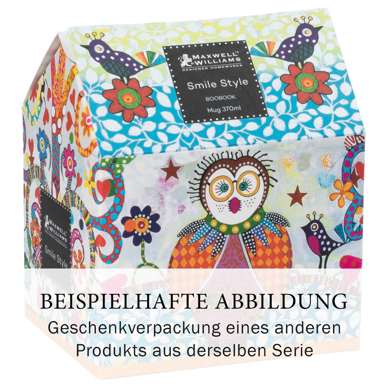 MAXWELL & WILLIAMS Kaffeebecher SMILE STYLE FLUTTER 400 ml Porzellan mehrfarbig