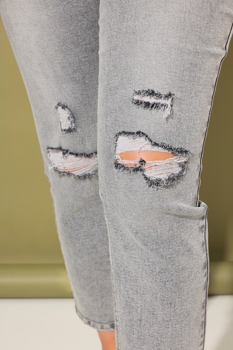Mom-Jeans, Wide Legs, 5-Pocket, destroyed