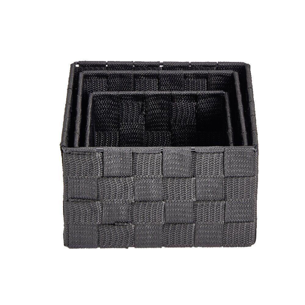 Lot de 3 panières tressées 3 tailles - 2 modèles gris clair ou foncé