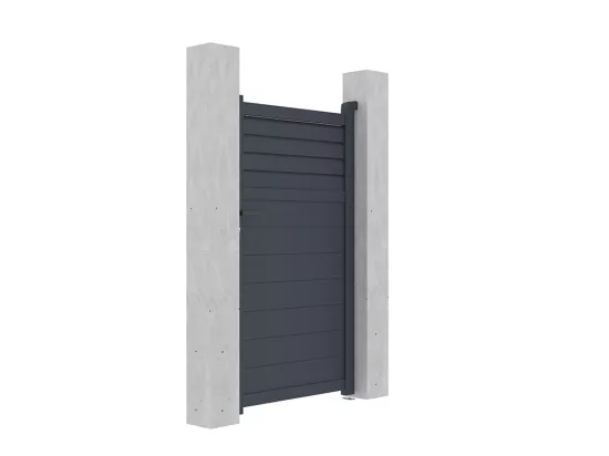 Portillon battant aluminium persienné L103 x H181 cm anthracite - VIAZO