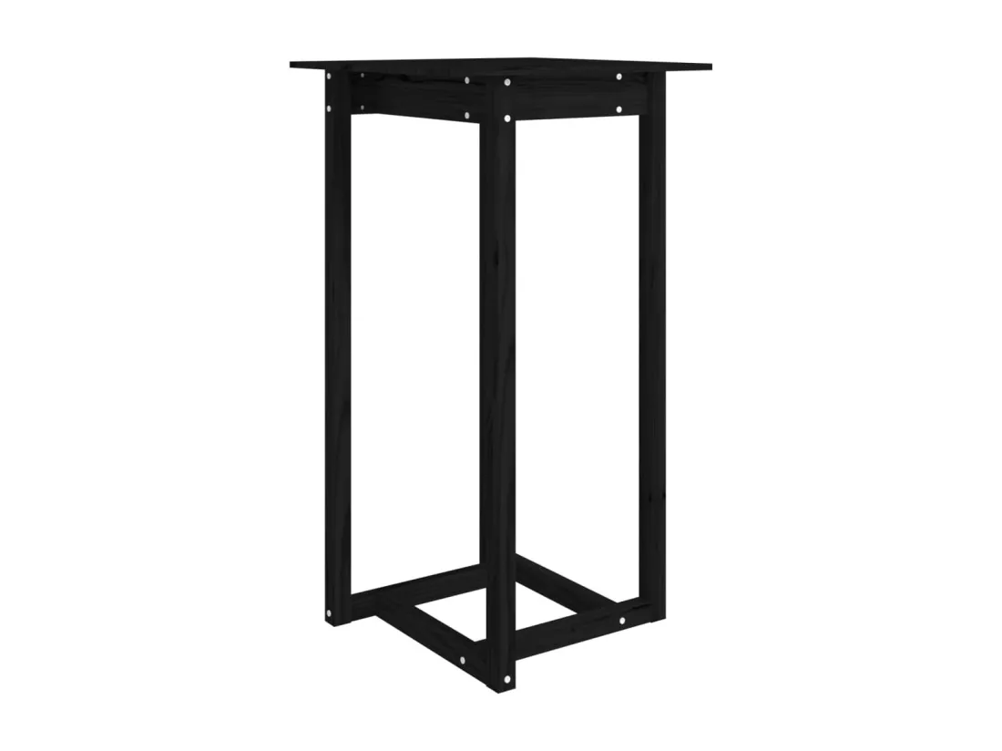 Table de bar Noir 60x60x110 cm Bois massif de pin