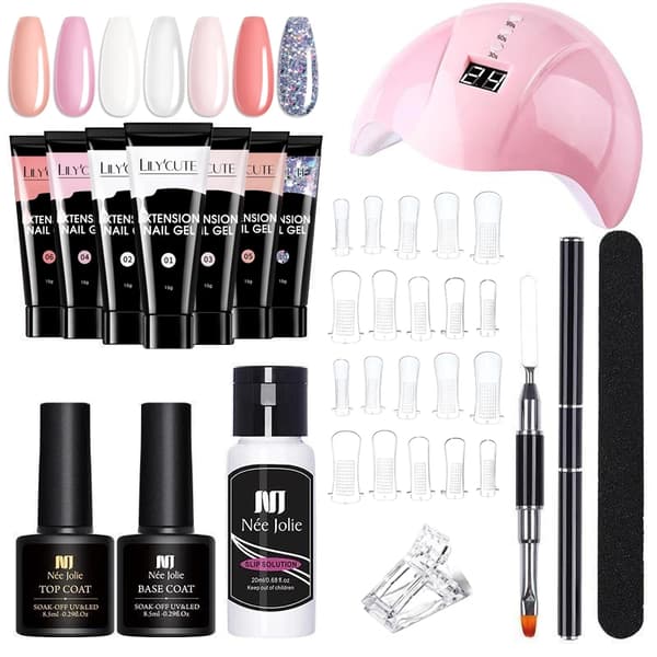 Poly Builder Gel Kit / Polygel med UV-lampe - Neglekunst Negler