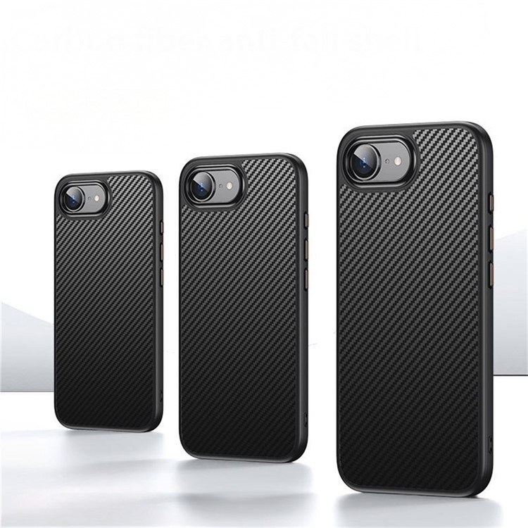 iPhone 16e Hardcase Hülle im Carbon Look - Schwarz