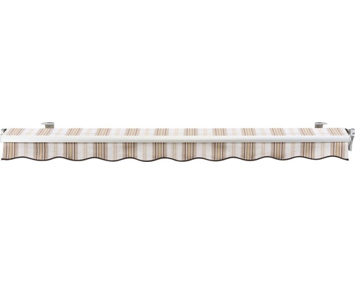 SOLUNA knikarmscherm Concept 3x2, doekdesign 6171, frame zilver E6EV1 geanodiseerd, aandrijving rechts inclusief slinger