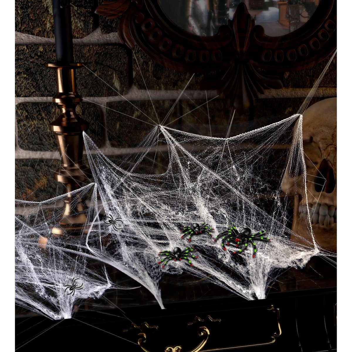 Halloween Spinnenweb Met Spinnen
