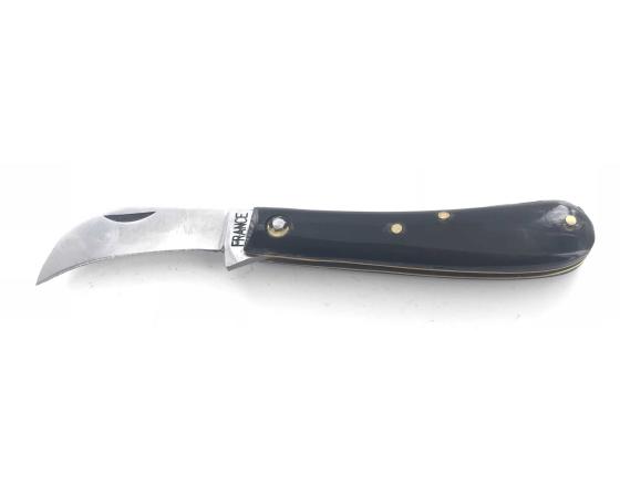 Serpette - Carbone - Manche Corne Noire Couteau de poche par Coursolle