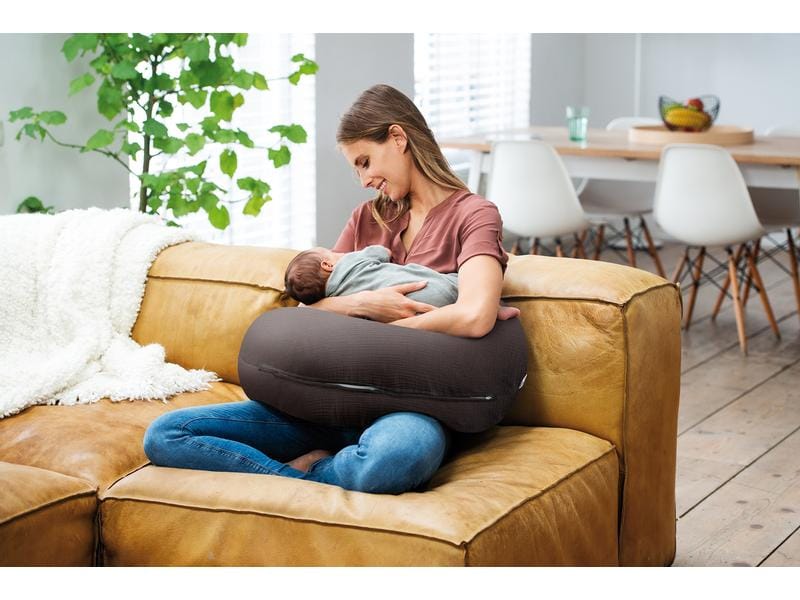 Doomoo Stillkissen Comfy Big Grau Grosses Multifunktionskissen mit abnehmbarem Bezug