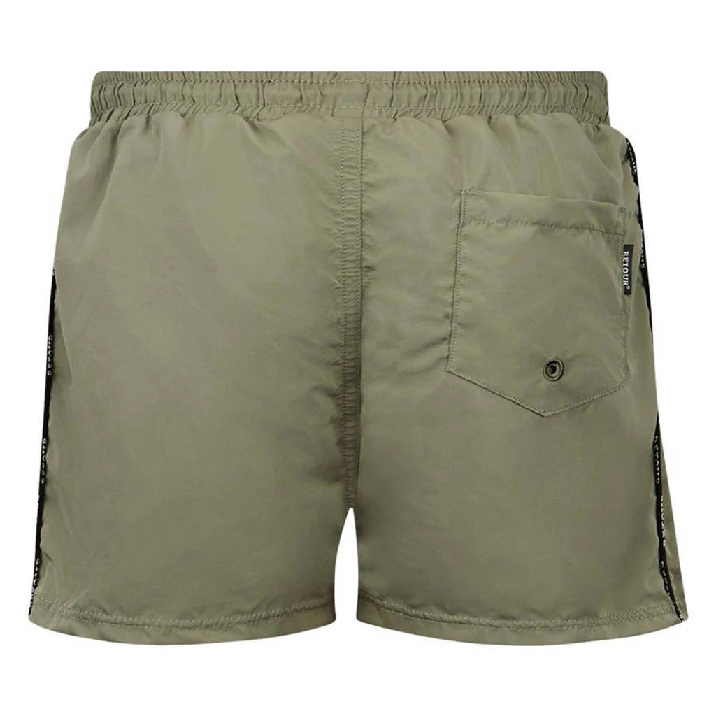 Mooie stoere zwembroek!zwemshort Renzo kakigroen