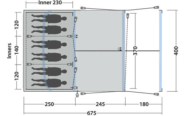 Outwell Iowa 6 Air Tunnelzelt für 6 Personen