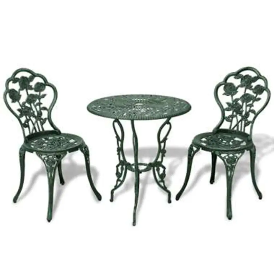 vidaXL - Bistroset Bistrosets - Groen - Aluminium