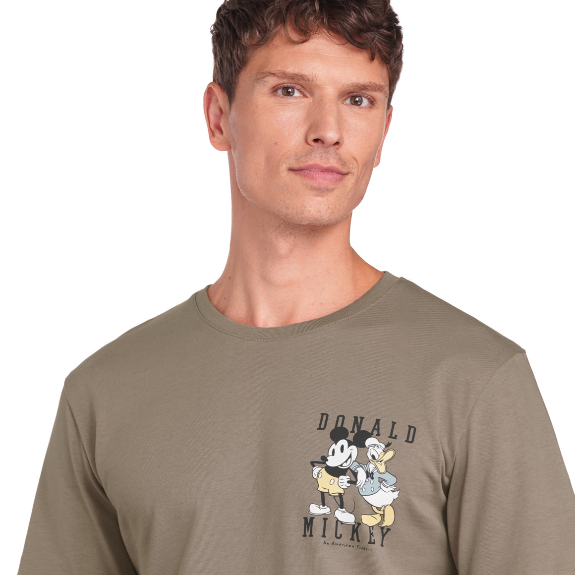 Micky Maus T-Shirt mit Rücken-Print hellbraun