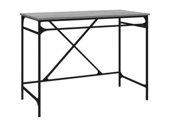 Bureau sonoma gris 100x50x75 cm bois d'ingénierie et fer