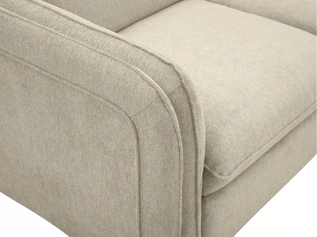 Canapé d'angle droit convertible en tissu beige ORELANA