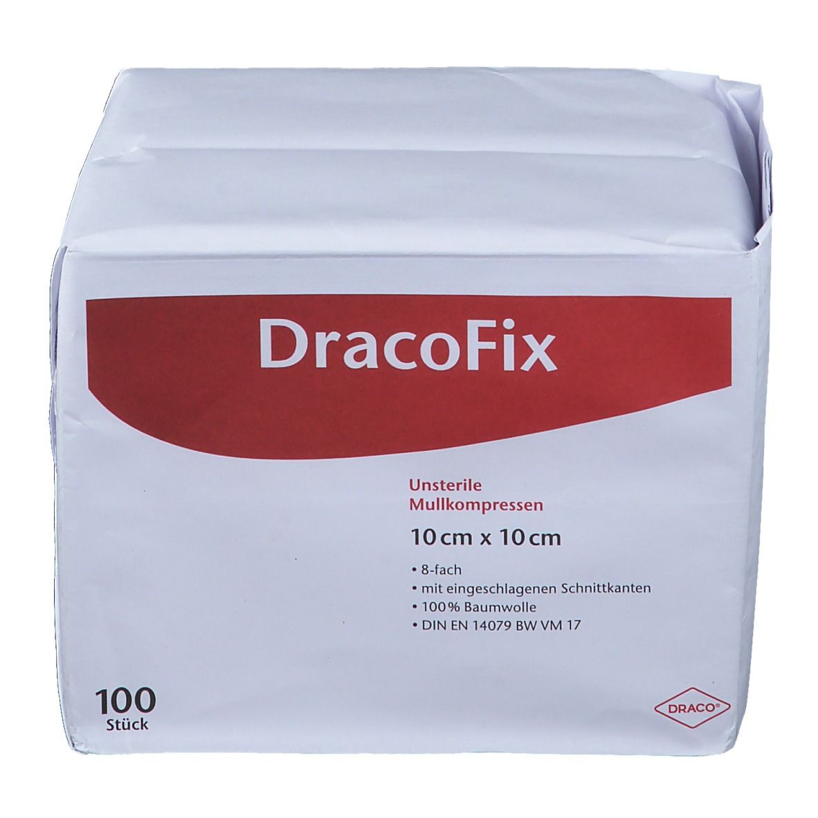 DracoFix Mullkompressen unsteril 8fach 10x10cm