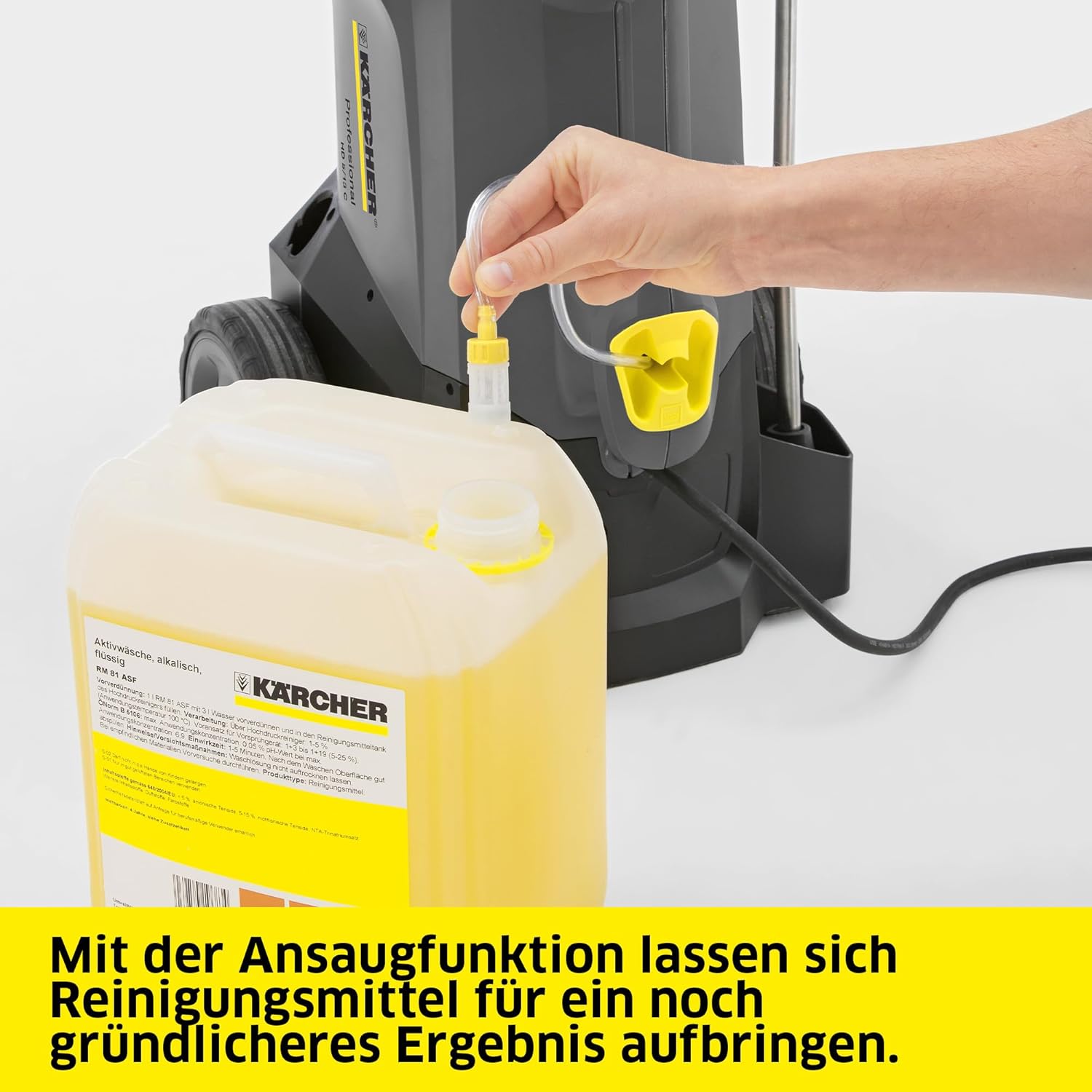 Kärcher Kaltwasser-Hochdruckreiniger HD 6/13 C Plus, Arbeitsdruck: 130 bar, Fördermenge: 590 l/h, Gewicht: 28,8 kg, Schlauch: 10 m, HD-Pistole, Strahlrohr, Dreckfräser