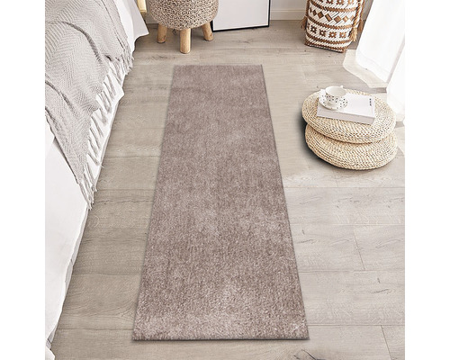 Shaggy Wellness vloerkleed, taupe, 50x150 cm
