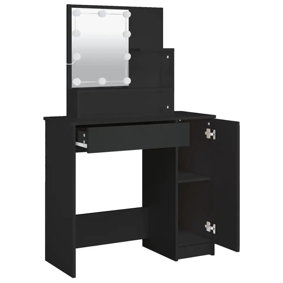 vidaXL - Kaptafel - Zwart - Bewerkt hout