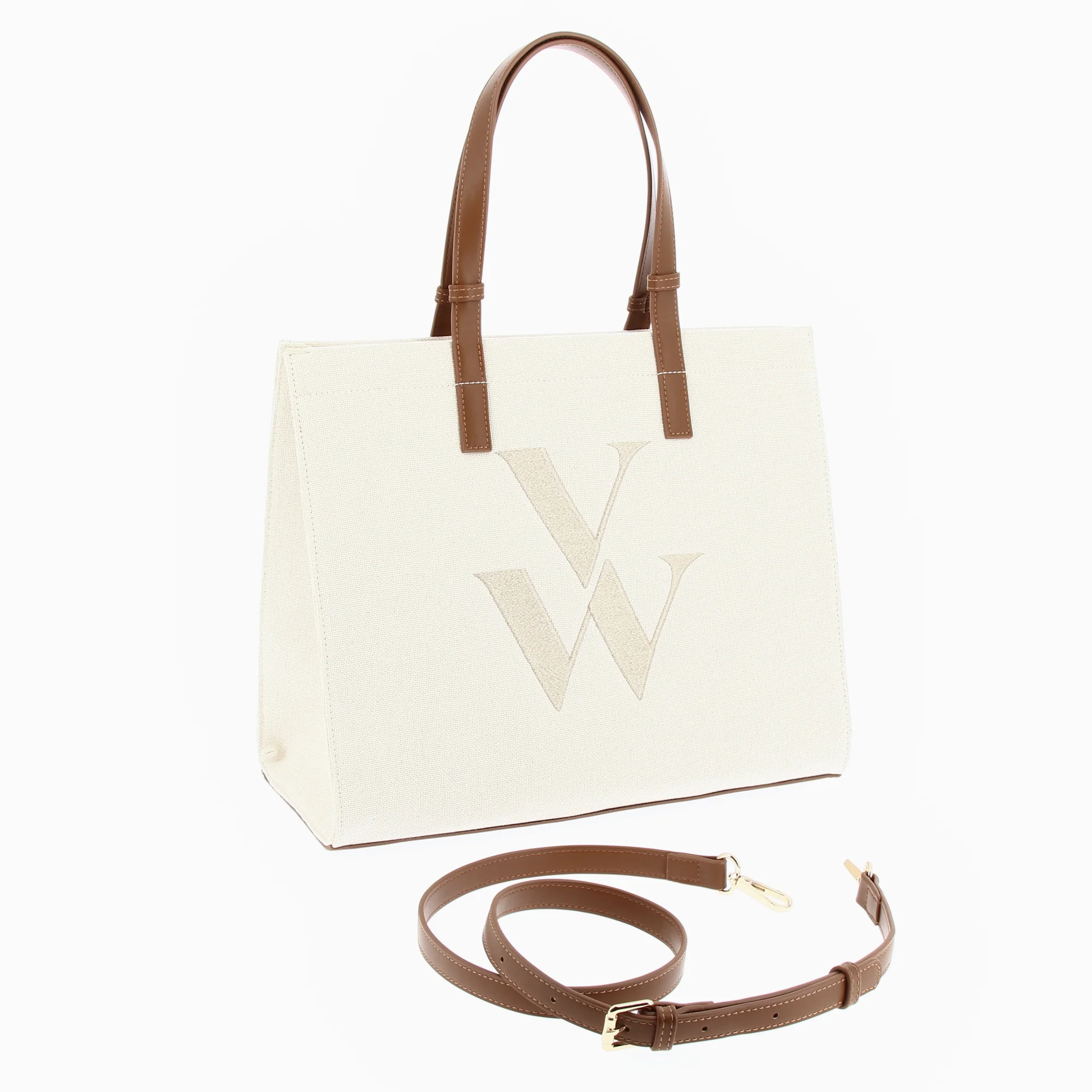 Sacs-Sac cabas monogramme Emilia beige