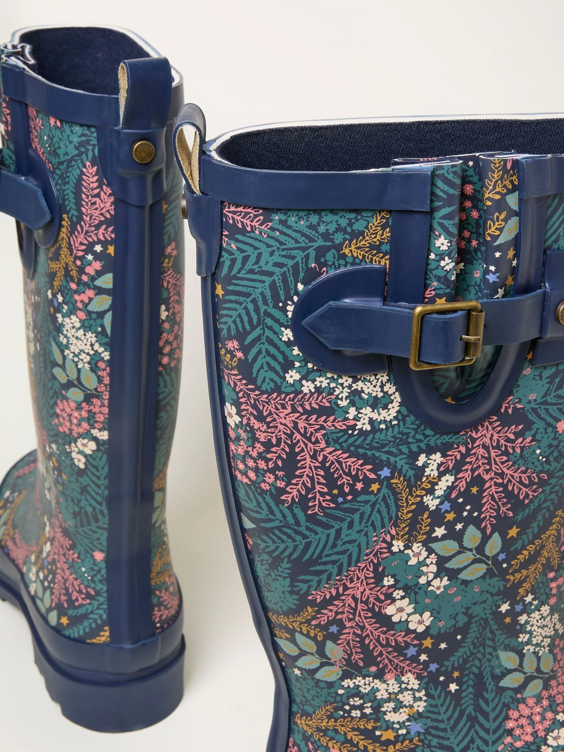 Marineblauw - FatFace Rubber Printed Welly