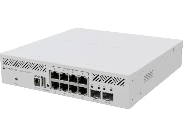 MikroTik CRS310-8G 2S IN - Switch - L3 - 8 x 2.5GBase-T   2 x 10 Gigabit SFP  - desktop, monterbar på stativ